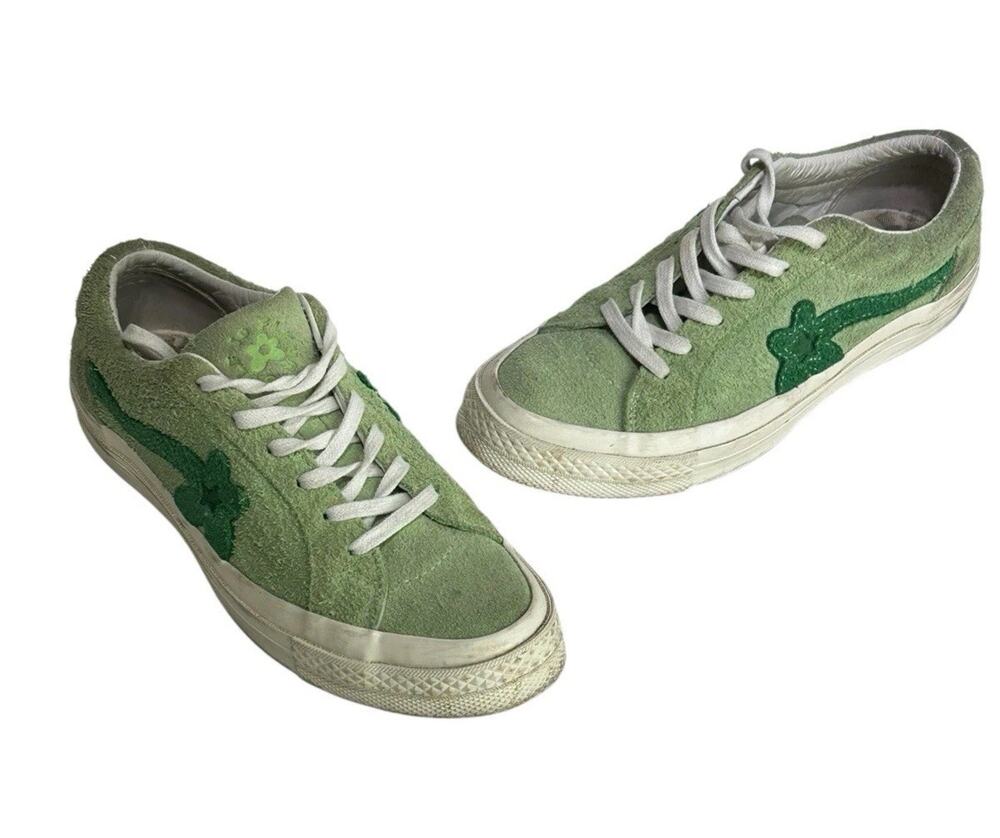Converse x Golf Le Fleur One Star Green Suede Sneakers Men Size 4 Women Size 6